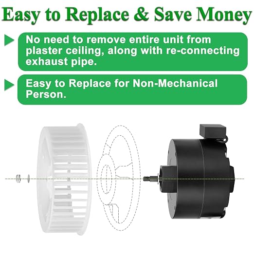 HHQ Bathroom Exhaust Fan Motor & Blower Wheel Replacement - Image 4