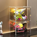 Clear Stackable Plastic Storage Bins with Magnetic Lid, Dustproof Book & Cosmetic Display Cases, Large Figures Collectibles Showcase, Shoe Box, Protection Organizer (XL, Count, 1)