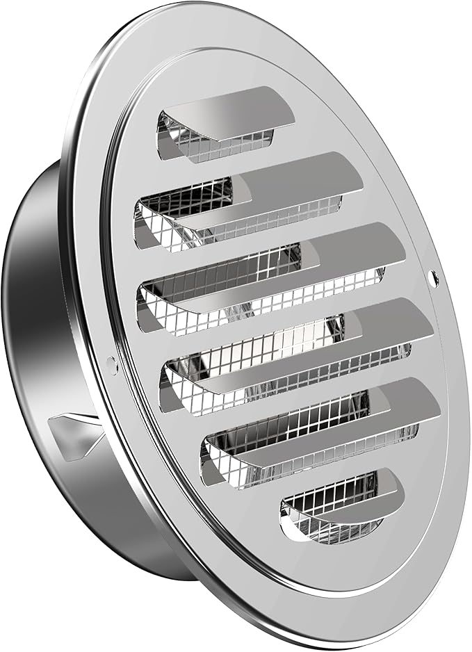 Stainless Steel Soffit Vents 4 Inch, HG Power Round Vent Cover by HGPOWER