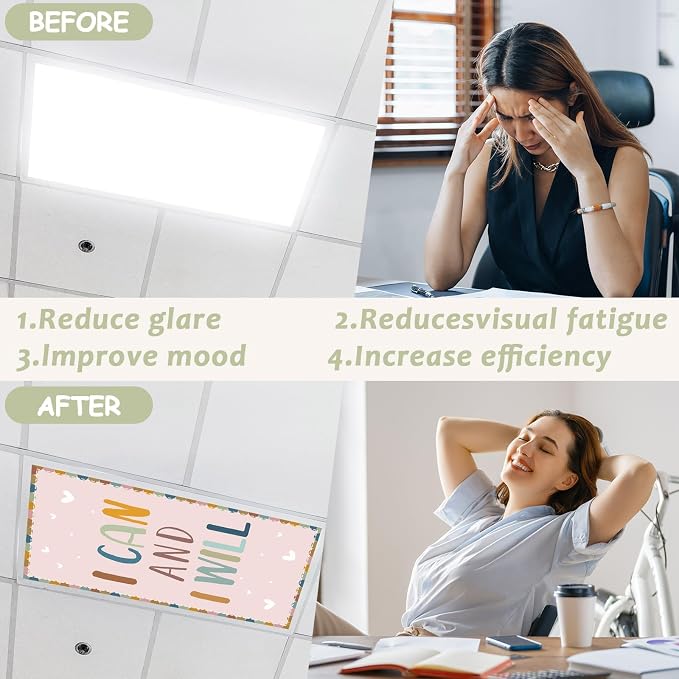 Wiooffen 6 Pcs Fluorescent Light Covers - Image 3