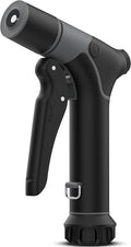 Aquor Utility Spray Nozzle – Heavy-Duty Garden Hose Nozzle with Dual Flow Control, Adjustable Jet to Cone Spray, Water Hose Sprayer for Lawn, Car Wash, Dog Wash, Cleaning, and Gardening – Jet Black