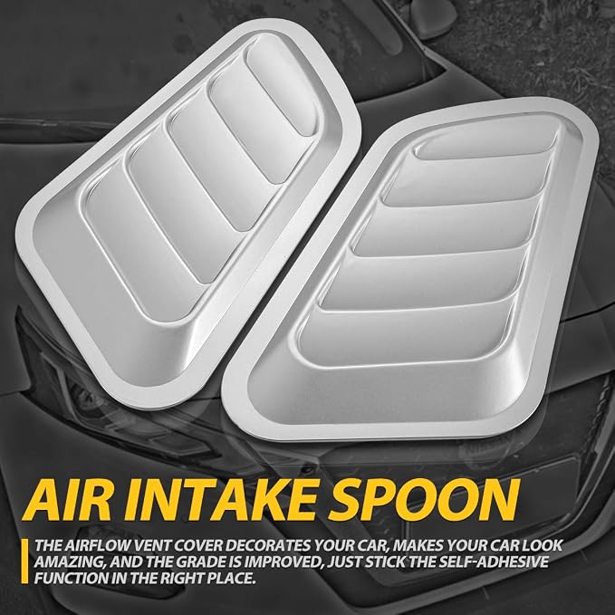 KaTur 1 Pair Universal Car ABS Decorative Air Flow Intake Scoop Turbo Bonnet - Image 2