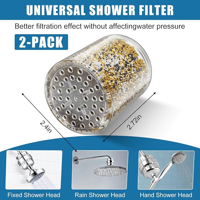 2 Pack 3 Stage Shower Filter Cartridge Replacement - Image 2