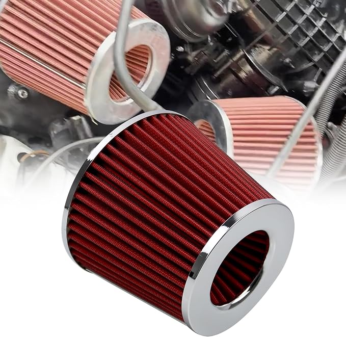 RYANSTAR RACING 63mm 2.5" High Flow Round Tapered Cone Cool Air Filter Cleaner by RYANSTARRACING