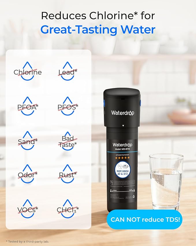 Waterdrop 10UA Under Sink Water Filter System, Bad Taste & Odor, Under Counter - Image 3