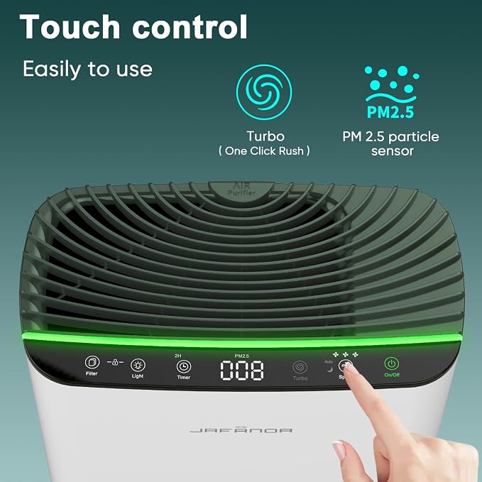 Jafända Air Purifier for Home Large Room Bedroom Up to 1226 Ft², True HEPA - Image 7