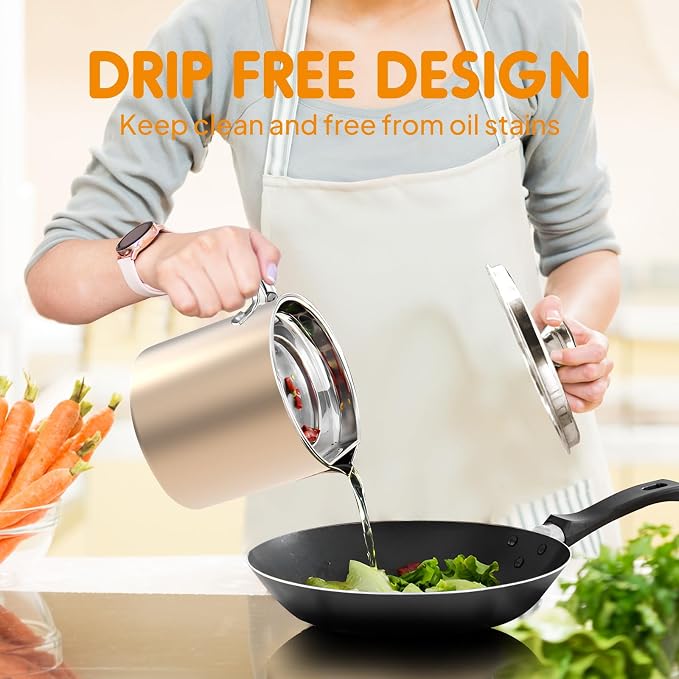 Chihee Grease Container Stainless Steel Bacon Grease Saver - Image 5