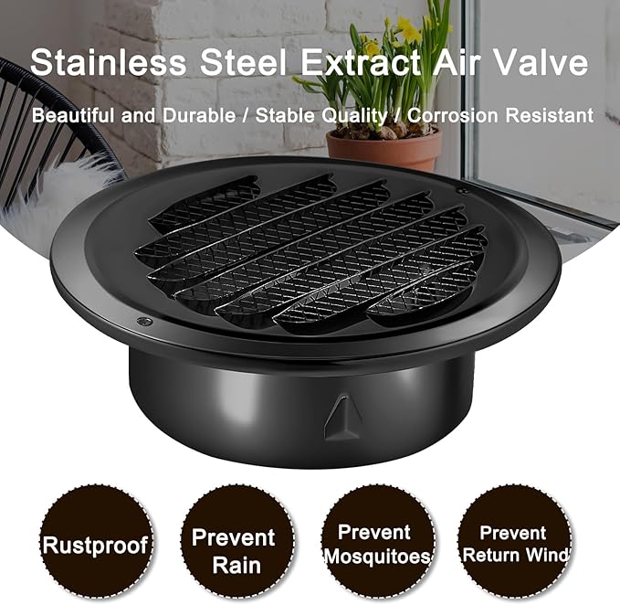 Zonon 36 Pcs Stainless Steel Soffit Vents 4 Inch Round Dryer Vent Cover - Image 4