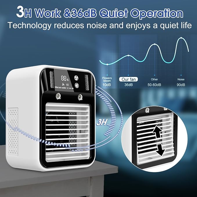 Portable Air Conditioner, Rechargeable Mini Air Conditioner Evaporative Air - Image 5