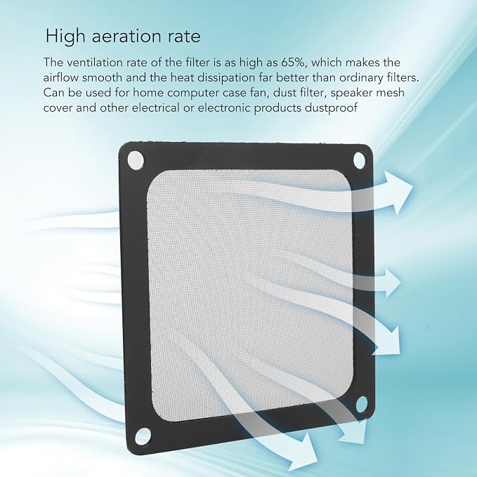 5PCS PC Case Dust Mesh Filter, 80x80mm / 3.1x3.1in Nylon Dust Filter Cover - Image 2