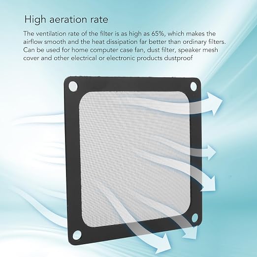 80mm x 80mm Computer Case Fan Dust Filter, PC Cooler Fan Dust Filter Cover - Image 3
