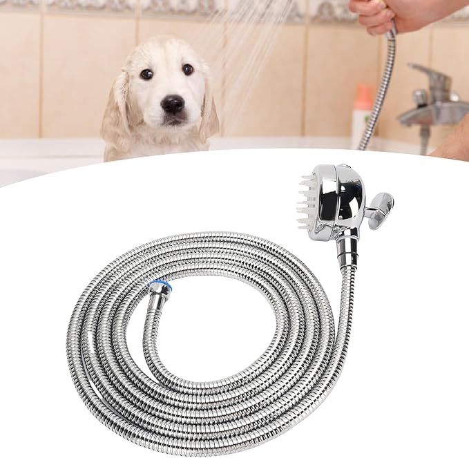 Fafeicy Dog Shower Attachment Set, ABS Pet Washing Sprayer with Hose and Adjustable Water Modes, for Easy Bathing and Grooming