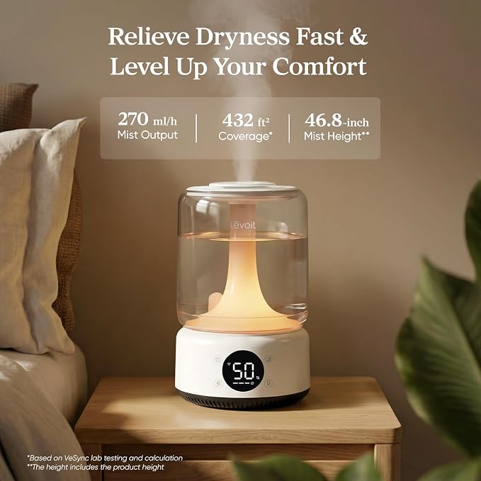 LEVOIT Smart Humidifier for Bedroom, 4.2L Top Fill Cool Mist for Large Room - Image 2