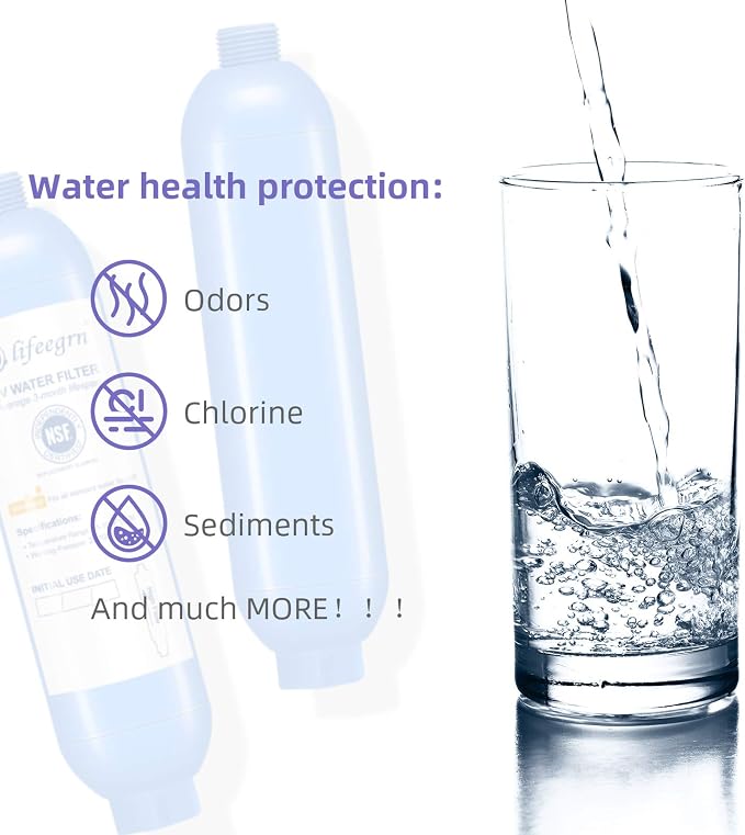lifeegrn RV Water Filter with Hose Protector, Inline Water Filter, Chlorine and - Image 3