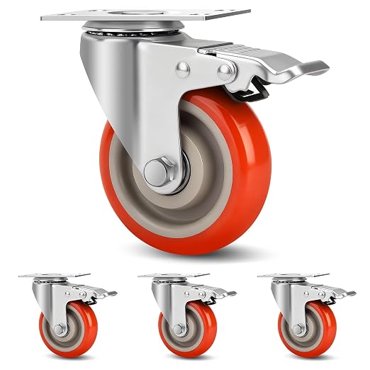 4 Inch Industrial Heavy Duty Swivel Caster Wheels by TABKEER