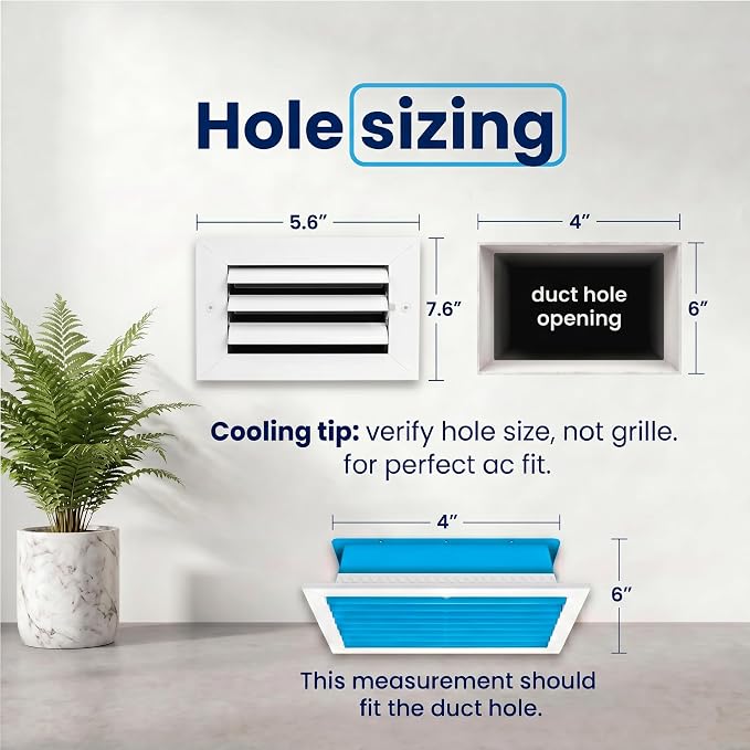 4x6 Aluminum HVAC Wall Register 1-Way Air Vent Cover Ceiling Quiet - Image 3