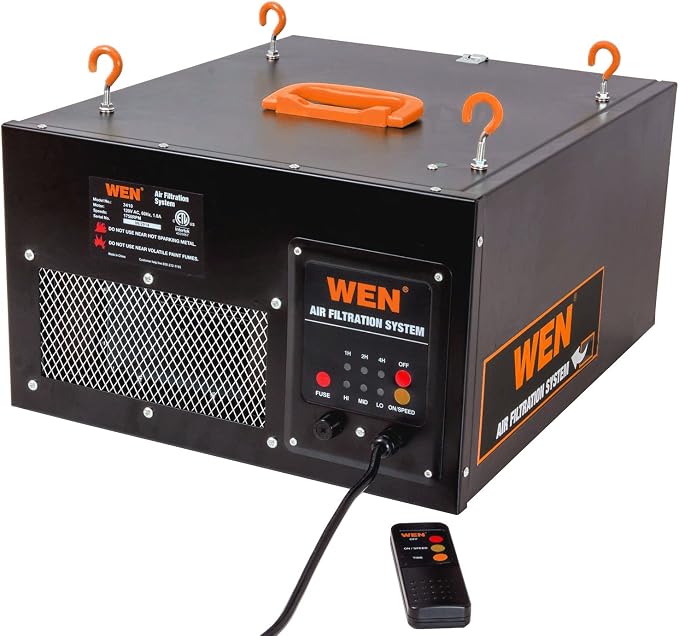 WEN 3410 3-Speed Remote-Controlled Air Filtration System, Basic w/ RF Remote - Image 2