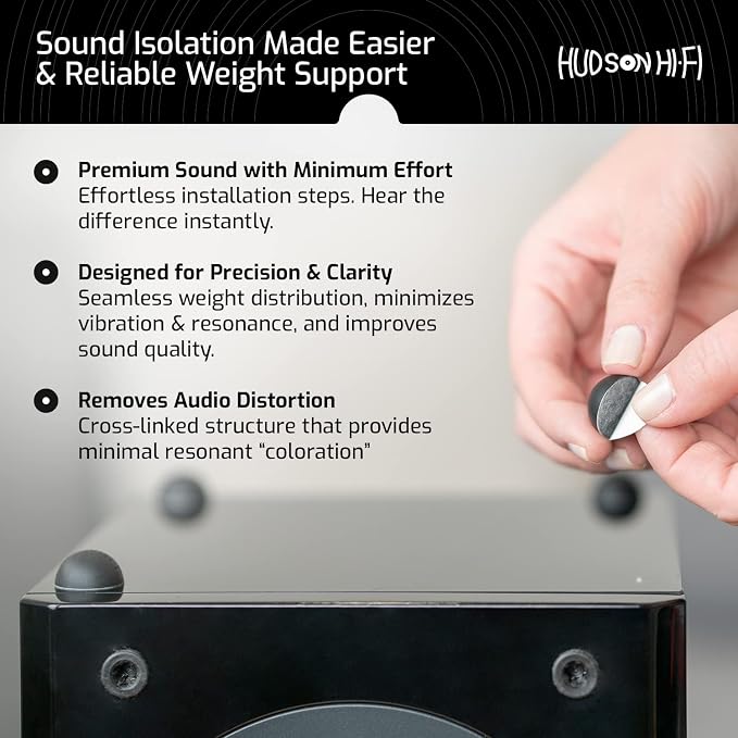 Hudson Hi-Fi Speaker Isolation Feet – Adhesive Silicone Anti-Vibration Pads - Image 7