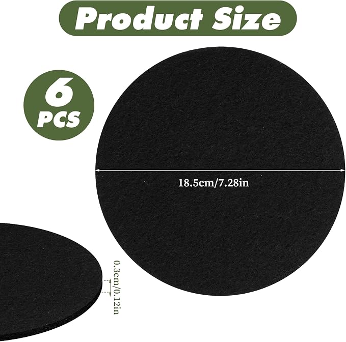 6 Pack Charcoal Filters for Compost Bucket, 7.25 inch Round Activated Carbon - Image 2