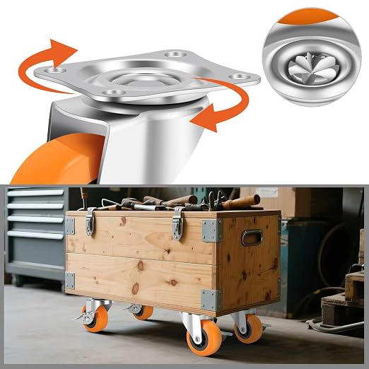 2 Inch Caster Wheels, Casters Set of 16, Heavy Duty Caster - Image 6