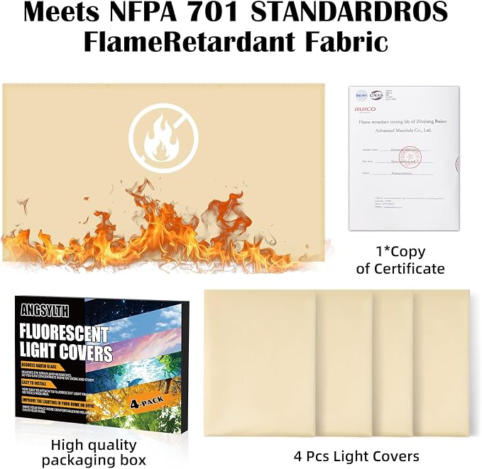 ANGSYLTH 4 Pcs Fluorescent Light Covers - Image 7