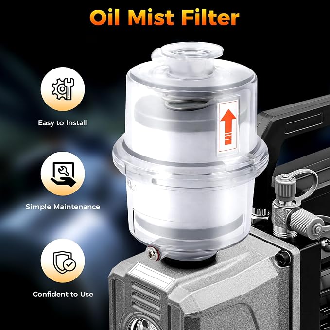 Vacuum Pump Oil Mist Filter, KF25 Quick Release Flange 95% Filtration, PC Clear - Image 5
