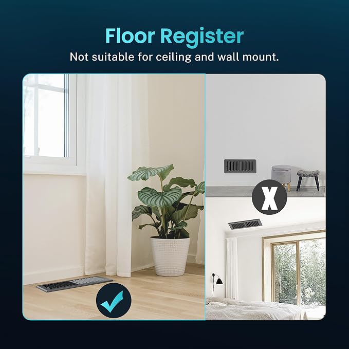 Floor Register 4 x 10 Inch, HG Power 2 Pack Heavy Duty Floor Vent Covers - Image 9