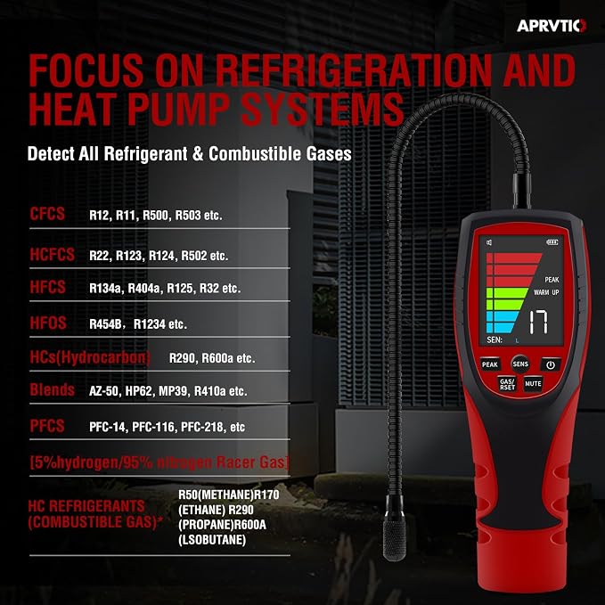 HVAC Refrigerant Leak Detector, Aprvtio ALD-200 PRO Rechargeable Freon Leak - Image 6