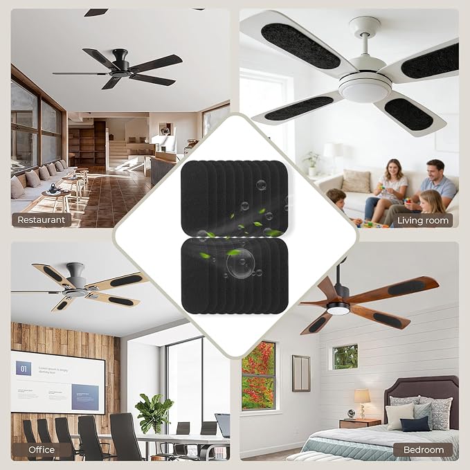 20 Pack Ceiling Fan Filters for Blades, Universal Fan Blade Air Purifier Pads - Image 6