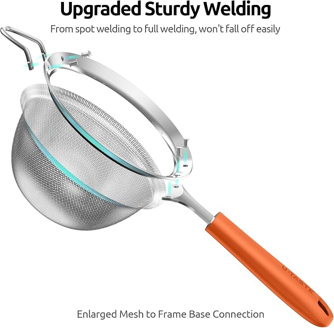U-Taste Medium Fine Mesh Strainer: 18/8 Stainless Steel 4.73in 30 Mesh Kitchen - Image 8