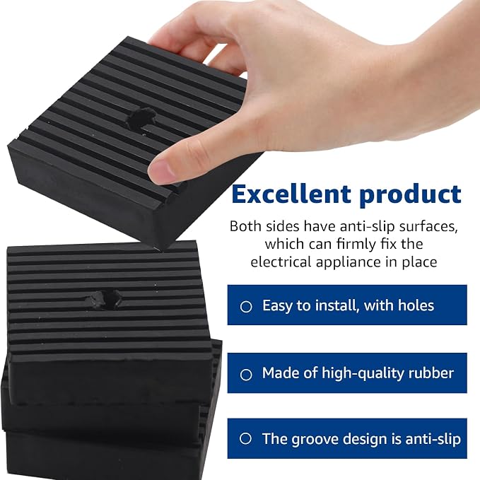 4" x 4" x1"Shock pad 4 Pack for Air Compressor Air Conditioner, Washing Machine - Image 7