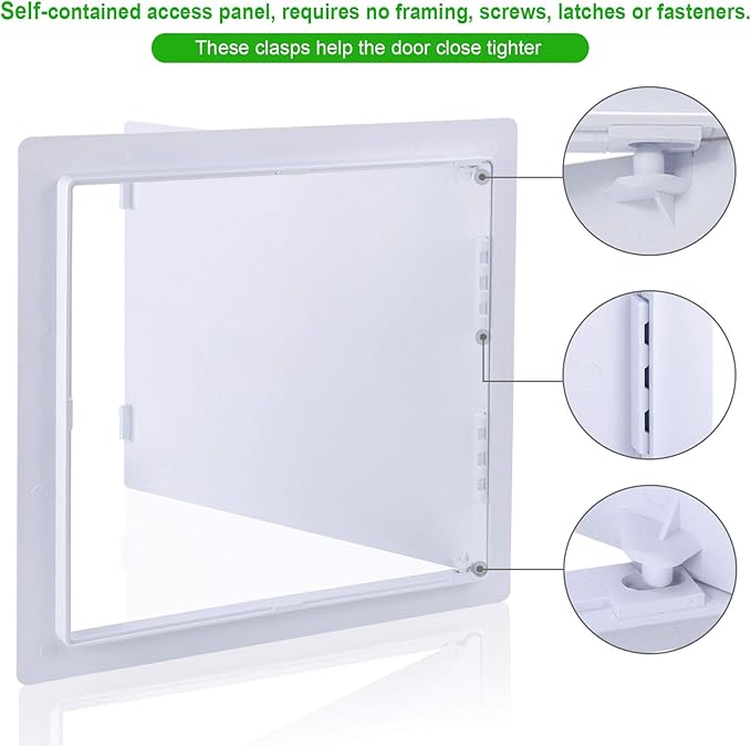Plumbing Access Panel for Drywall 18 x 18 Inch Plastic Access Door Removable Wall Access Panel Ceiling Reinforced Hinged Durable White