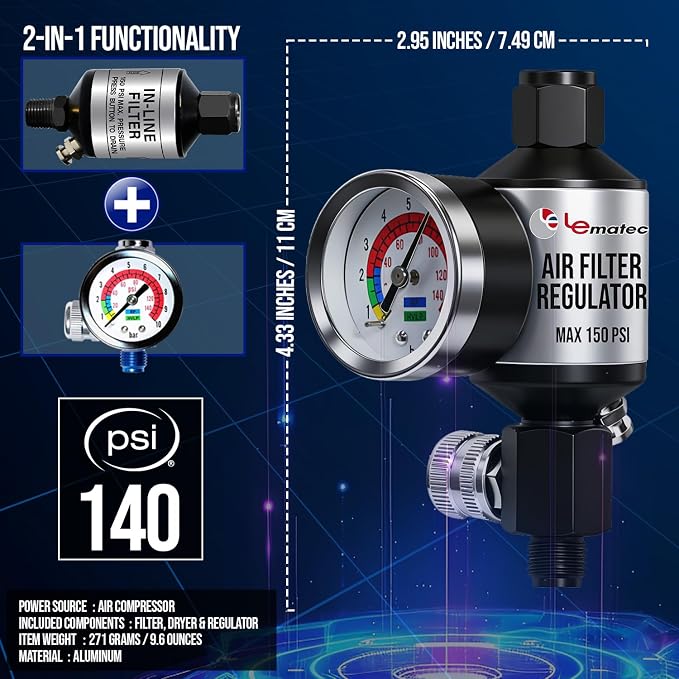 LE LEMATEC Spray Gun Regulator - Image 4