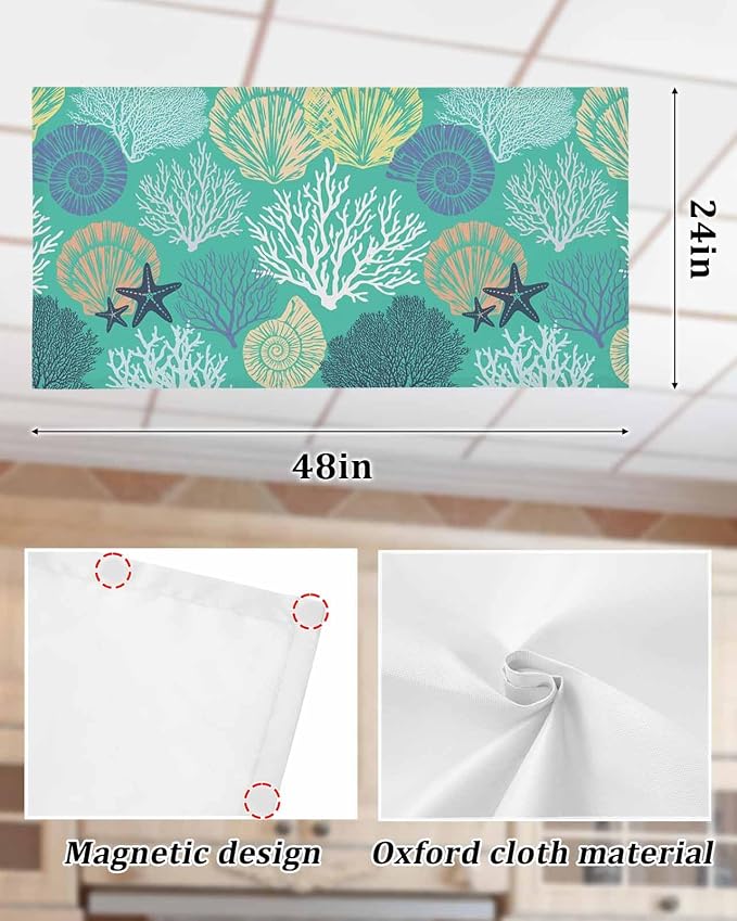 2 Pack Fluorescent Light Cover for Classroom Ceiling Light, Nautical Coastal - Image 7