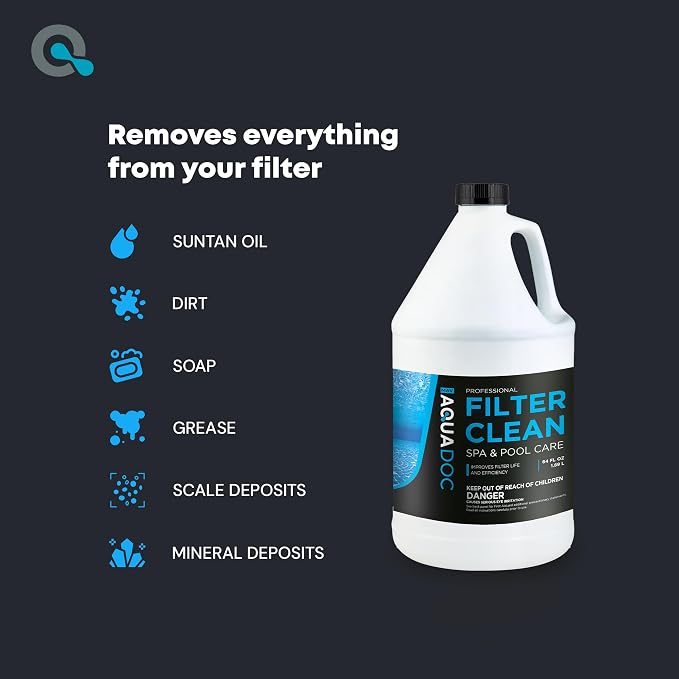AquaDoc Spa & Hot Tub Filter Cleaner Soak - 64oz - Pool Filter Cleaner & - Image 2