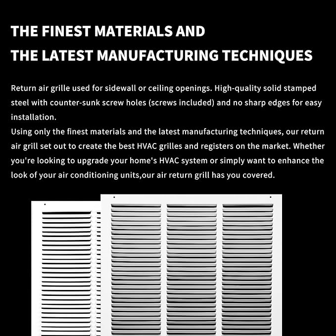 18x18 Air Return Grille, Air Return Vent Cover, Flat Vent Cover, Rejillas De - Image 5