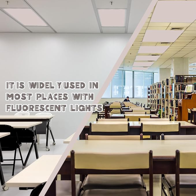 Amylove 4 Pcs Fluorescent Light Covers Classroom Ceiling Panels Light Filters - Image 3