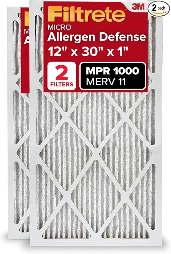 Filtrete 12x30x1 AC Furnace Air Filter, MERV 11, MPR 1000, Micro Allergen by Filtrete