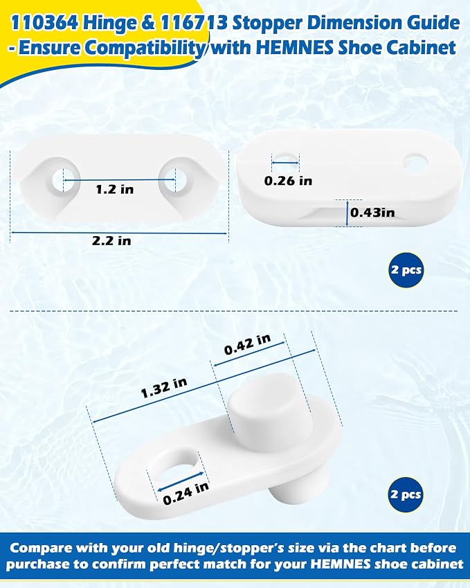 IWIWE 110364 Shoe Cabinet Hinge & 116713 Shoe Cabinet Stopper Compatible - Image 2