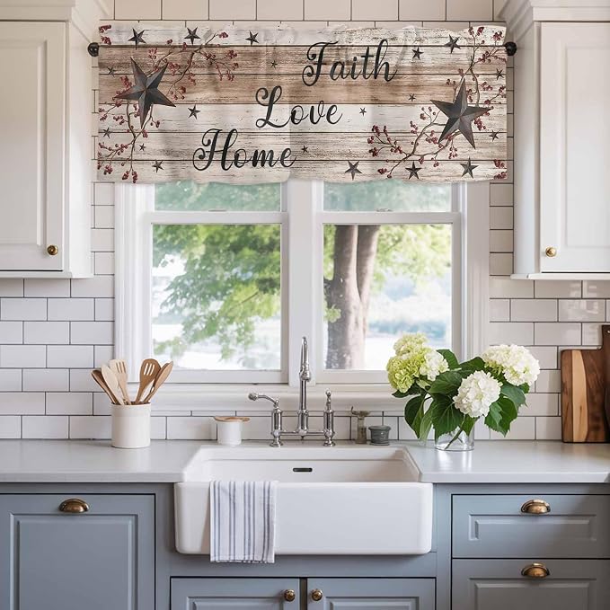 Rustic Star Brown Curtain Valances - Image 2