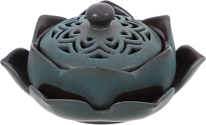 Healeved Ceramic Floral Incense Holder Vintage Antique Incense Burner by Healeved