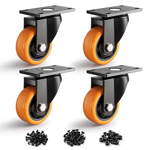 3 Inch Heavy Duty Caster Wheels, Industrial Casters Set of 4 Load 1200lbs by ANDUTEES