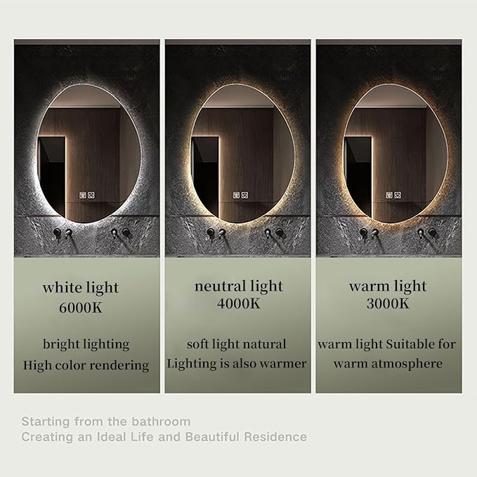 JSLJDM 700 X900 mm Illuminated Backlit LED Bathroom Mirror, Wall Mounted - Image 4
