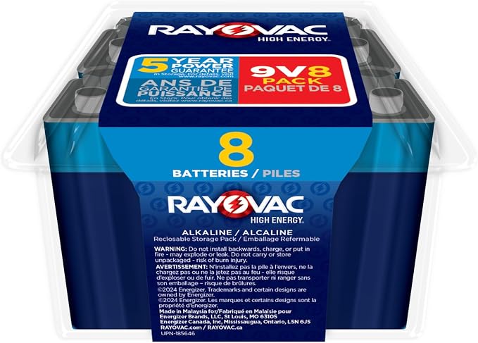 Rayovac High Energy 9V Batteries, Alkaline 9 Volt Batteries - Image 6