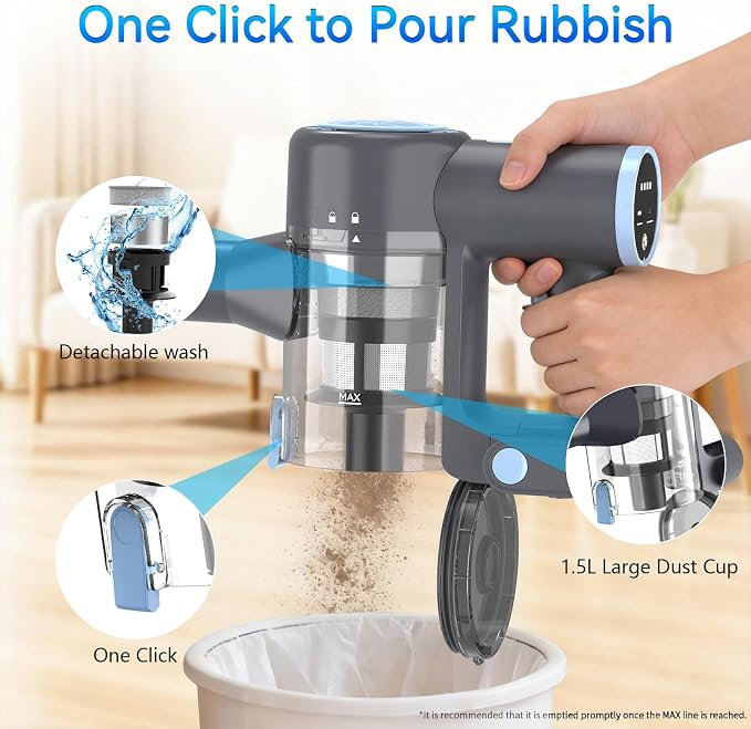 BlueEpic Cordless Vacuum Cleaner, Rechargeable - Image 5