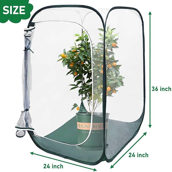 Plant Mini Greenhouse Pop up Frost Protection Enclosure PVC Clear Plant Covers - Image 3