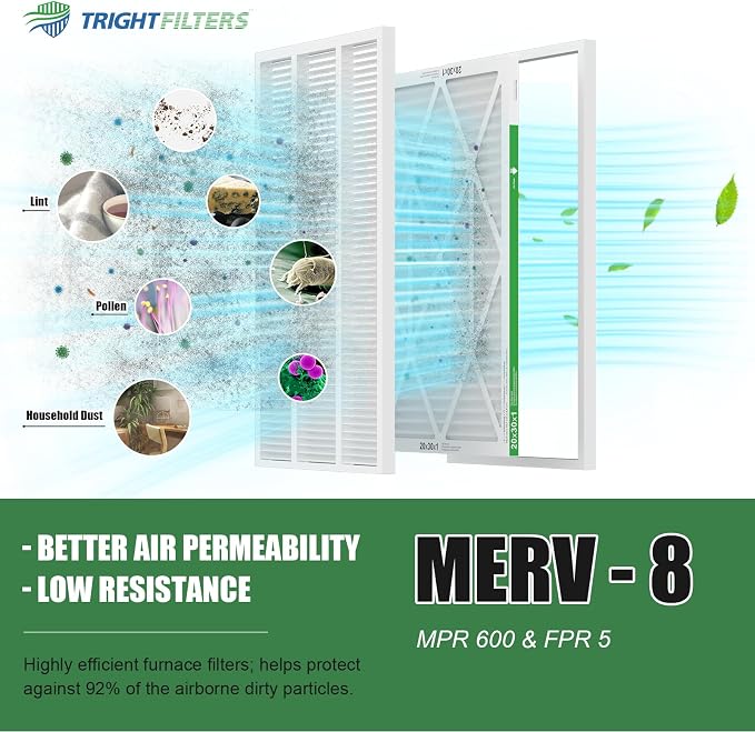 20x30x1 Air Filter 4 Pack, MERV 8 Pleated Dust Defense Air Filters Replacement - Image 5