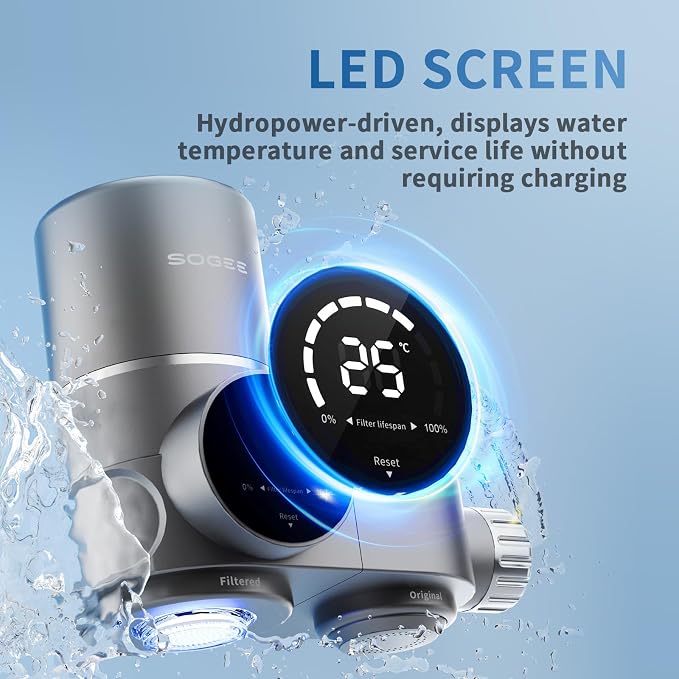 Faucet Water Filter, LED Display Faucet Top Water Filter - Image 2