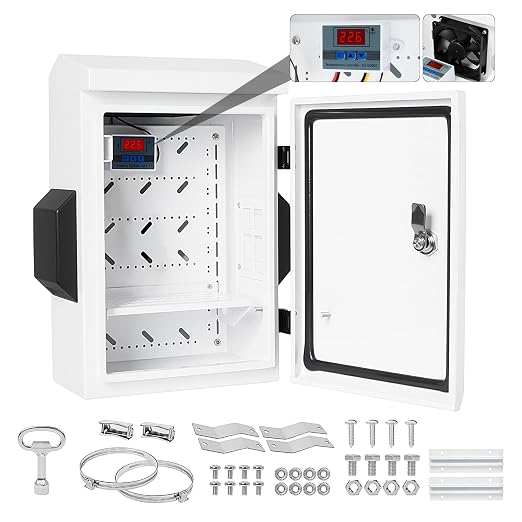 Outdoor Electrical Box with Key Lock, Aluminum Alloy Back Beam with M10 Sliding by Exqutoo