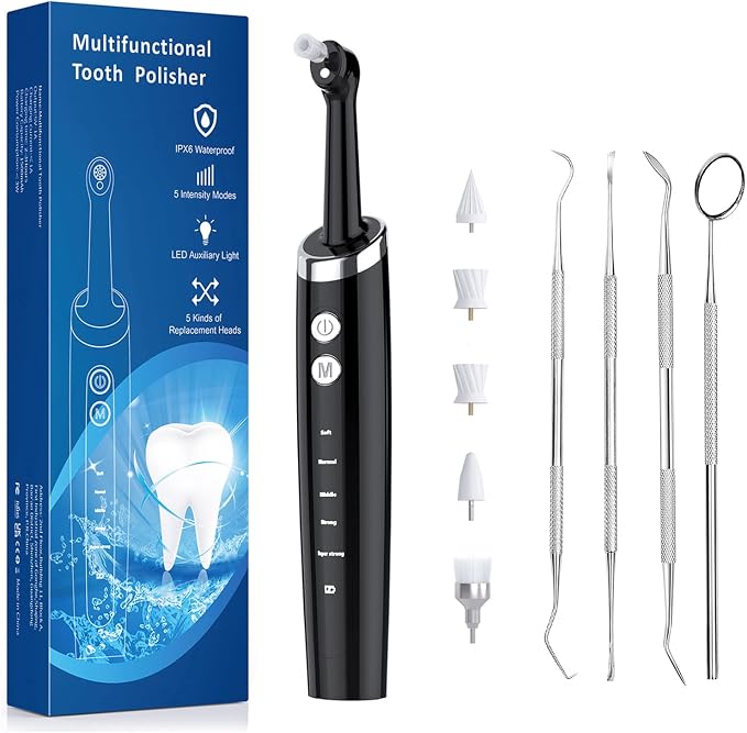 Dental Tools, Electric Tooth Polisher & Manual Teeth Cleaning Kit by Heartyfly